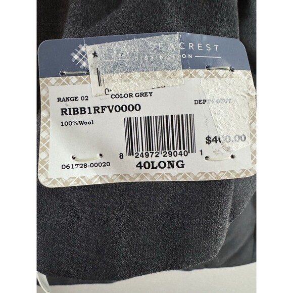 RYAN SEACREST DISTINCTION GRAY 40 LONG 100% WOOL SUIT TOP BLAZER SPORT COAT NWT - Picture 9 of 16